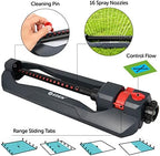 Eden 94105 Weighted Oscillating Sprinkler | Covers Up to 3,600 sq. ft., 16 Precision Nozzles, Adjustable Range, Flow Control, Turbo Drive Motor, Quick Connect Bundle - Image 3
