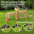 Brass Garden Hose Splitter 2/3/4 Way, Hose Splitter with Metal Shutoff Valve, Heavy Duty Outdoor Faucet and Garden Connector, Brass Extension Handle, 3/4” GHT Threads - Image 4