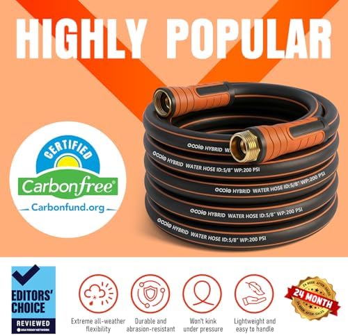 Garden Hose 35 ft x 5/8", Heavy Duty Water Hose, Flexible and Durable, Kink Resistant Lightweight Hybrid Hose, Leakproof Yard Hose with Male to Female Fittings - Image 2