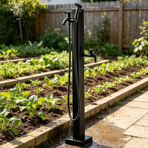 Outdoor Water Column Faucet Garden Tap Yard Hydrant Dispenser Hose Stand by Gaommini