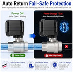 WiseWater 3/4" NPT Motorized Ball Valve, 9-24V AC/DC Auto Return Fail-Safe - Image 6