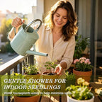 1 Gallon Watering Can for Outdoor&Indoor Plants，Cream Green - Image 6