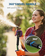 DEWENWILS Garden Hose 5/8" × 50ft, Heavy Duty, Flexible, Lightweight Hybrid Water Hose with Swivel Handle in Solid Aluminum Fittings, No Kink, CE & RoHS Listed, Black+Green - Image 4