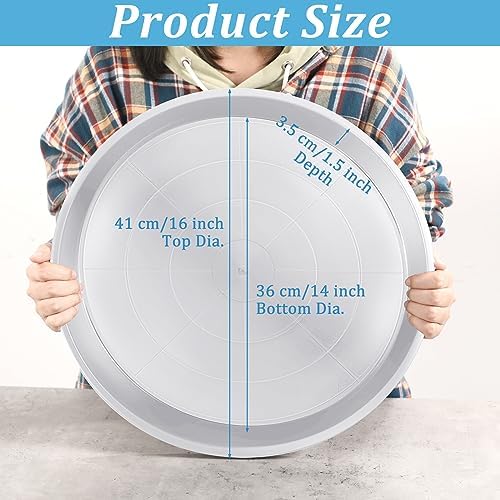 Eccliy 6 Pack Plastic Plant Saucer, Round, 16 Inch, White - Image 2