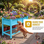 DWVO 47x18x31in Raised Garden Bed HDPE, Weather-Resistant Poly Wood Planter Box Stand, Planter Box with Legs & Lockable Wheels, Elevated Garden Bed for Backyard Patio Balcony - Aruba Blue - Image 5