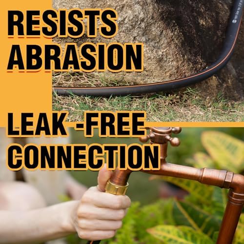75 ft Garden Hose, 5/8 in Hybrid Rubber, Heavy Duty Water Hoses - Image 5