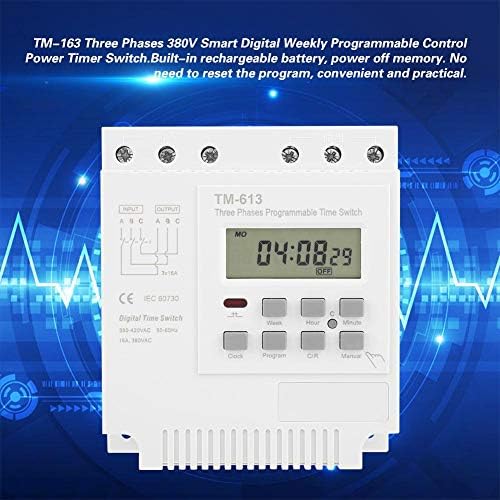 Control Power Timer Switch, Digital LCD Power Programmable Switch Relay Tm163 Three Phases 380V Smart Weekly Programmable Time Relay Limit Switches - Image 2