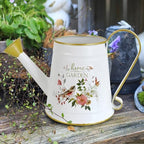 Cute Small Watering Can Indoor Plants Garden Metal Decorative Watering Cans for Outdoor Plants Bonsai Outdoor Garden Flower Decorative (White, 1.5L, 50.7 Oz) - Image 6
