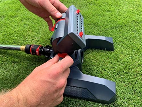 Eden 94125 Adjustable 4-Way Mini Turbo Oscillating Sprinkler W/Quick Connect Starter Set, 16 Nozzle, Covers up to 4,069 sq. ft. Heavy Weight Base - Image 3