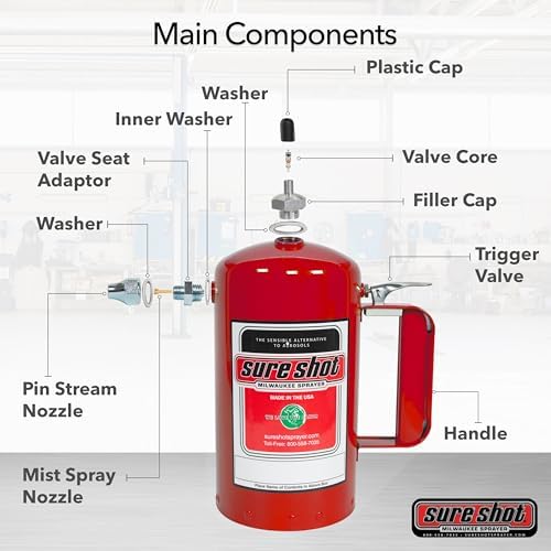 Sure Shot A1000R 1 Quart Enameled Steel Sprayer, Red - Image 4