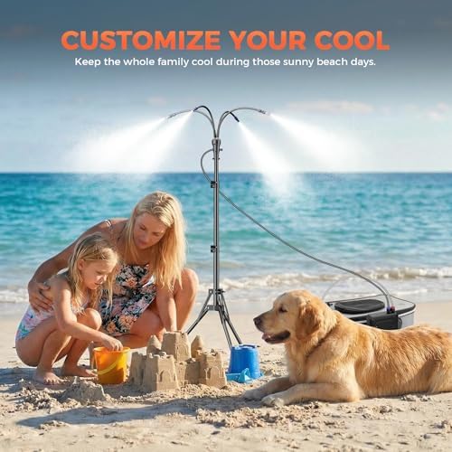 Portable Misting System with 15L Bucket, 10000mAh, 4.2FT Adjustable, Grey - Image 5