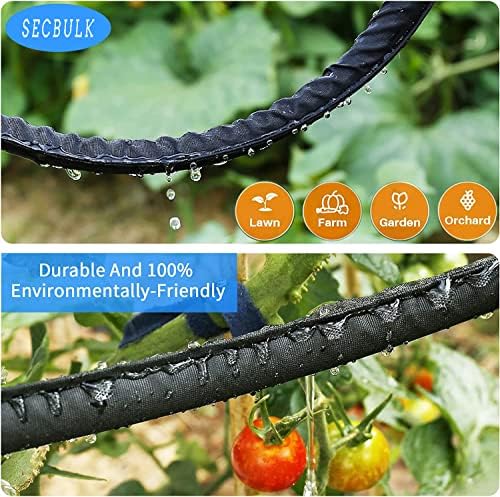 Secbulk 2026 Flat Soaker Hose 50 ft with Stakes for Garden, 50ft Linkable Drip Hose Diy Garden Irrigation System Saving 80% Water, Dual-layer Leak-free Design Water Hose with Holes - Image 7