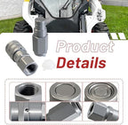 3/8" Flat Face Hydraulic Quick Connect Coupler Set,1/2" NPT Thread, 5076 PSI, ISO 16028 with Dust Caps - Image 5