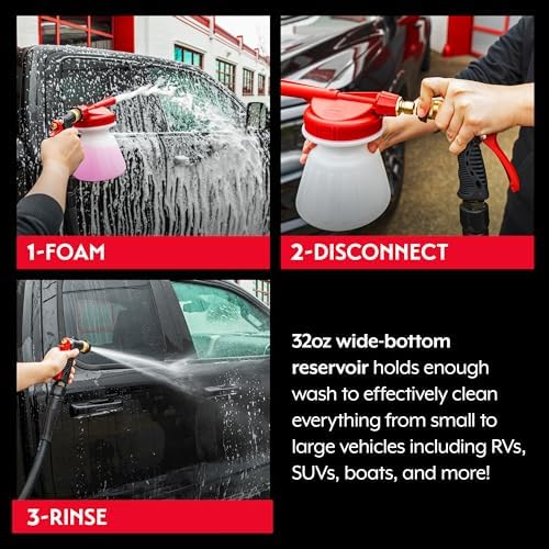 Griot's Garage Brilliant Finish Foaming Sprayer, Car Wash, SUV, RV, Boat, Vehicle, Foam Gun for Garden Hose, Soap Cannon, 32 Oz Bottle, 51140 - Image 4