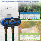 Watering Hose Sprinkler Timer Garden Irrigation System Controller Electronic Water Timer with Two Outlets Color Blue - Image 3