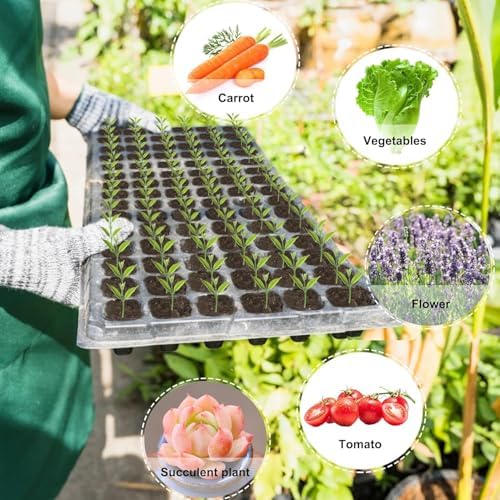 20Pack 200-Cell Seed Starter Trays with Base Tray & Dibber for Gardening. - Image 6
