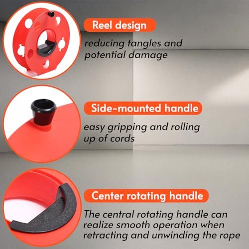 Homeon Wheels 100 ft Extension Cord Storage Reel, Impact-Resistant - Image 3