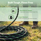 E& P Garden Hose 100ft, Non-Expanding Water Hose with 10-Function Nozzle - Image 5