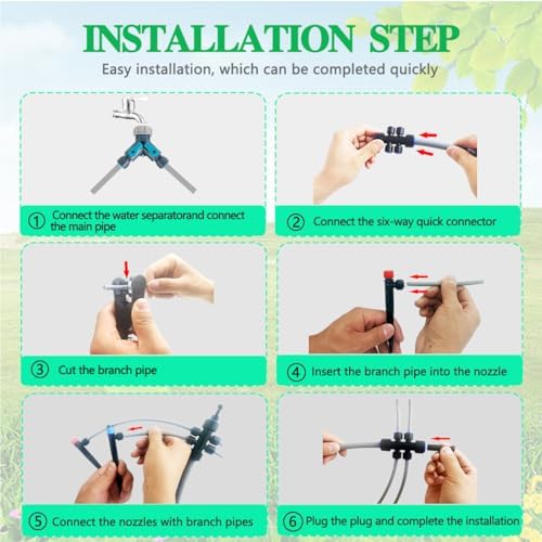 82FT Drip Irrigation Kit, 1/4-inch Drip Irrigation Emitter, Fan-Shaped Drip Irrigation Emitter, Quick-Connect Automatic Drip Irrigation System, Suitable for Watering Plants in Flowerpot Elevated Bed. - Image 3