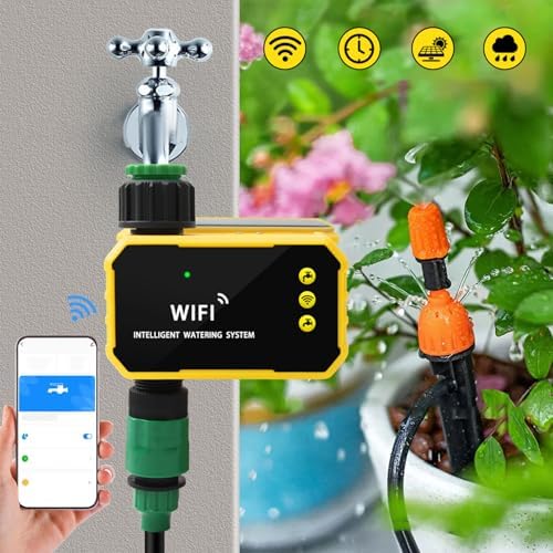Zunate Sprinkler Timer, Solar Sprinkler Valve Timer for Garden Hose, Outdoor Automatic Irrigation Controller with Rain Delay Automatic Irrigation System Controller for Yards - Image 6