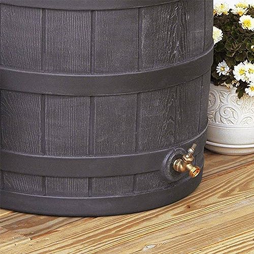 Good Ideas Rain Wizard Water Collection Barrel, 50 Gallon, Oak, 2 Pack - Image 6