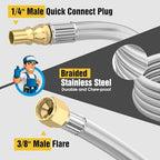 36 FT Quick Connect Propane Hose for RV to Gas Grill, RV Quick Connect with 1/4" Safety Shutoff Valve, LP Quick Disconnect Propane Hose with Elbow Adapter for Blackstone 17"/22" Griddle - Image 3
