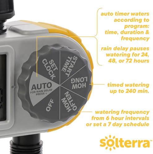 Solterra 28153 Single-Dial Two-Outlet Hose Timer, Gray - Image 2