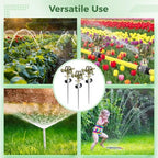 3 Pcs Alloy Spike Sprinkler, Heavy Duty Rotating Garden Waterer with Adjustable Nozzle, Includes 4 Rolls PTFE Tape, for Grass Yards Patio Garden Irrigation - Image 2