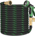 Garden Hose 50 ft, Leak Proof, Kink-Free Water Hose with 10 Function Spray Nozzle, Lightweight, Flexible, Fabric Portable Hose for Gardening, Green by Unknown