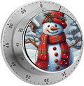 Mechanical Kitchen Timers for Cooking,Red Snowman Scraf Printed 60 Minute Magnetic Countdown Timer,Cute Cooking Timers with Alarm,Stainless Steel Time Timer Manual No Batteries Required by Unknown