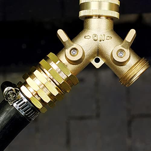 Solid brass Garden Hose Fittings Connectors Adapter Heavy Duty Brass Repair Male, Female faucet leader coupler dual water hose connector (3/4" GHT Double Male Double Female 12 Pcs) - Image 4