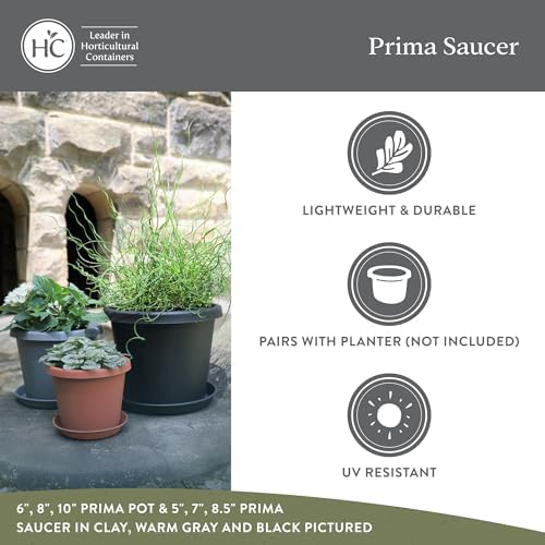 The HC Companies 21 Inch Prima Round Plant Saucer, Lightweight UV-Resistant Plastic Outdoor & Indoor Flower Pot Tray, 2-Pack Plant Pot Trays for Garden & Home Decor, Sandstone - Image 3