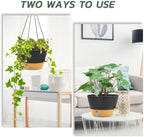 ZMTECH 12 Inch Hanging Planters for Indoor, 2 Pack Large Hanging Plant Pot with Visible Water Level and Chain, Self Watering Hanging Flower Pot for Outdoor Garden Porch(Dark Gray) - Image 6