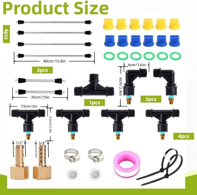 7.5" ATV Sprayer Boom Kit, 6 Nozzles 3 Spray Modes, Stainless Steel Rod for ATV UTV Tractor Lawn Farm Sprayer - Image 3