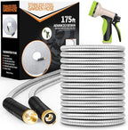 Unywarse Garden Hose 175FT Metal Water Hose with 10 Function Nozzle No-Kink by Unywarse