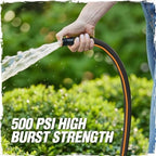 RUGGED RHINO Heavy Duty Garden Hose 75ft x 5/8in, Black and Orange - Image 5