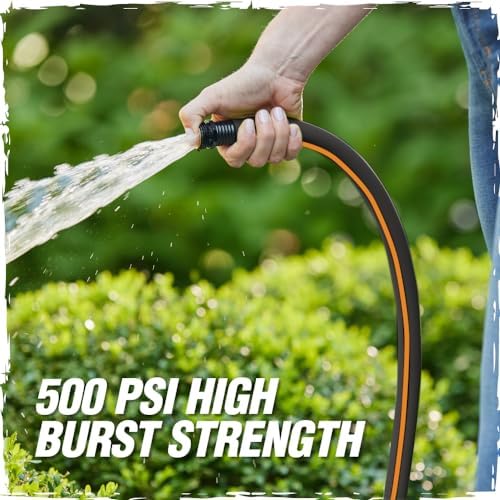 RUGGED RHINO Heavy Duty Garden Hose 75ft x 5/8in, Black and Orange - Image 5