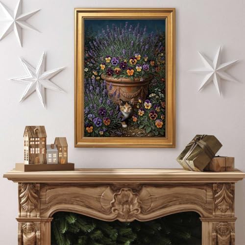 Gold Vintage Framed Antique Books Wall Art, Still Life Painting Print - Image 4