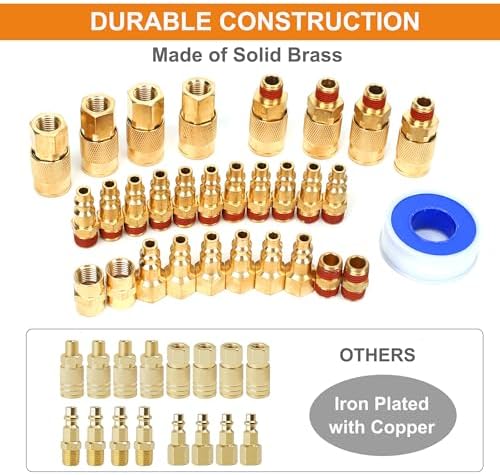 30 Pieces Solid Brass Air Fittings, Industrial Coupler and Plug - Image 2