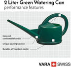 Consolidated Plastics Durable Swiss Watering Can with UV Protection, Ergonomic Handle for Indoor/Outdoor Gardening, Made in Switzerland (2 Liter, Green) - Image 2