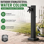 Freestanding Garden Water Column,Outdoor Water Tap with Dual Outlet Faucet - Image 3