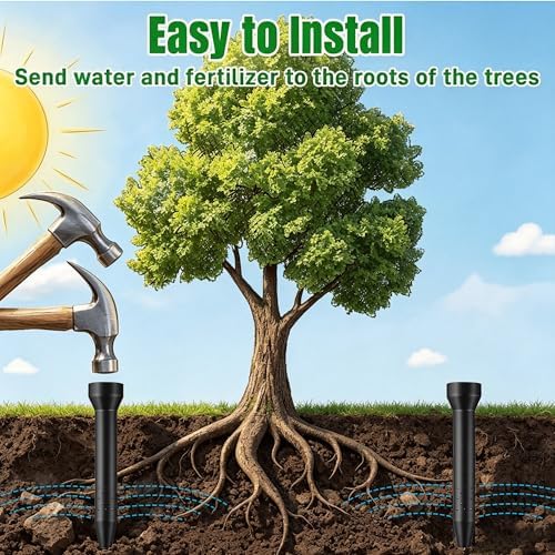 6 Pack Deep Drip Watering Stakes, 12 Inch Large Plant Watering Spikes for Outdoor Plants, UV-Protected PP Plastic Deep Root Irrigation System for Trees, Shrubs, Vegetables and Potted Plants (6, black) - Image 5