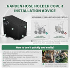 4-Wheel Garden Hose Reel Cart Cover – Weather-Resistant Protective Cover for Outdoor Hose Reels & Carts, Protects Against Sunlight, Rain, Snow, Sandstorms – Black - Image 6