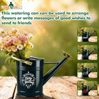 Gold Galvanized Iron Watering Can for Indoor Plants, DIY Watering Cans for House Plant Garden Flower, Long Spout Water Can for Outdoor Watering Plants 6.44L 1.7Gallon (Dark Green) - Image 7