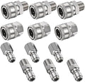 Hotop Npt 3/8 Inch Stainless Steel Male and Female Quick Connector, 4 Sets by HOTOP