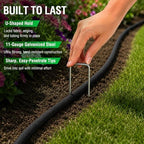 MIXC 100Ft Thickened Flat Soaker Hose with 200 Pack 6 Inch Landscape Staple - Image 6