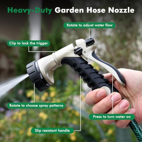 RESTMO Garden Hose Nozzle, Heavy Duty Metal Water Hose Nozzle for Outdoor - Image 2