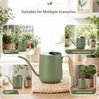 Plant Watering Can, Metal Small Indoor Watering Can with Long Spout & Real Wood Handle for House-Plants, Succulents, Cacti & Seedlings, Small Bonsai Outdoor Garden Modern Decorative - Image 6