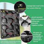 RooTrimmer 12 Cell Round Nursery Pots Trays Thickened Durable Seedling Pots Shuttle Carrying Trays for Holding 4 inch Nursery Pots (16.85" × 12.6", 10-Pack) - Image 3