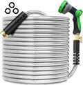200FT Metal Garden Hose 304 Stainless Steel Flexible Water Hose - No Kink & Tangle Heavy Duty Pipe with Nozzle, Durable 3/4 Metal Fittings and Valve - Rust Proof Puncture Proof for Yard Lawn by Celiamusing